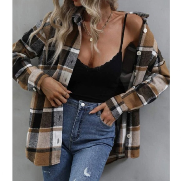 Tops - Plaid button down shirt